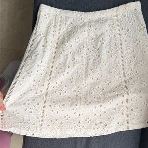Hollister White Eyelet Mini Skirt